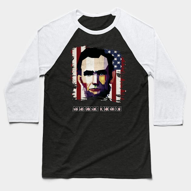 Abraham Lincoln Baseball T-Shirt by WPAP46